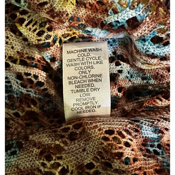 Cato Women’s 14/16W Multicolor Crochet Knit Peasant Top Boho Sheer Blouse - Picture 5 of 8